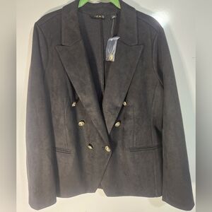 IMAN Women's Black Blazer Jacket, Size Large